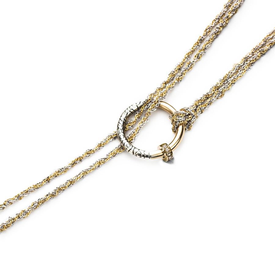 Collana|Choker 'Neon' bicolore con pavé NEON | CHOKER SUSTA BULLBIC BULL PV BIA